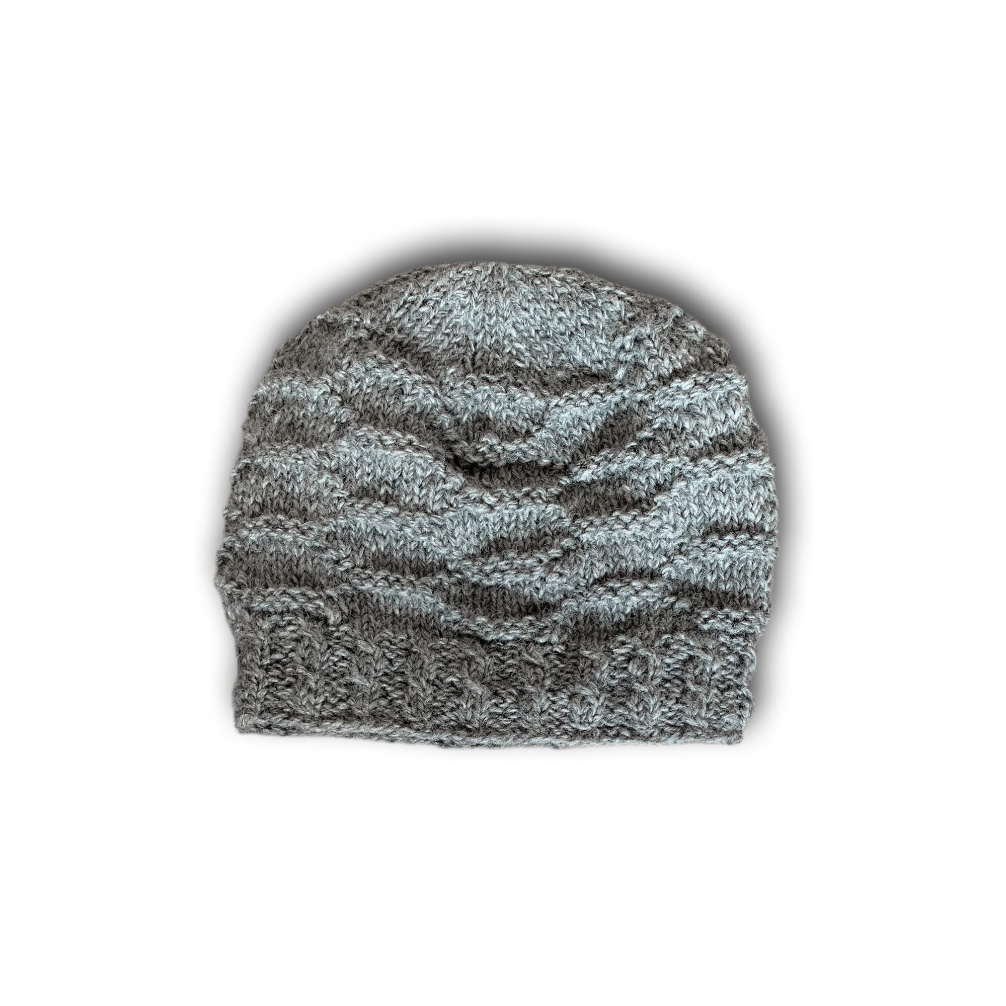 Handgestrickte Mütze 'Honeycomb', grau günstig bestellen