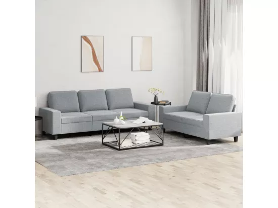 Ensemble de canapés 2 pcs gris clair tissu