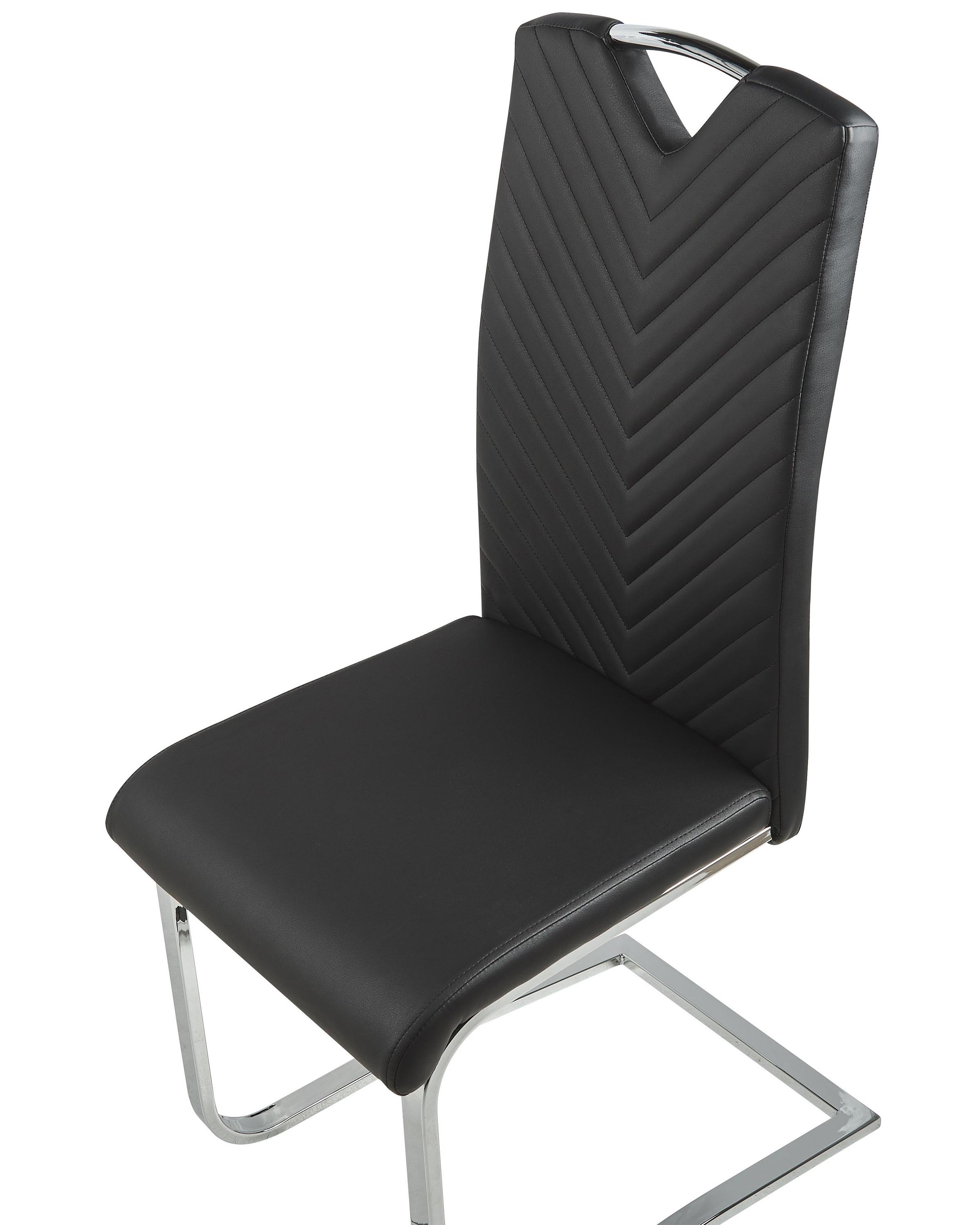 Set van 2 eetkamerstoelen PICKNES Kunstleer Zwart
