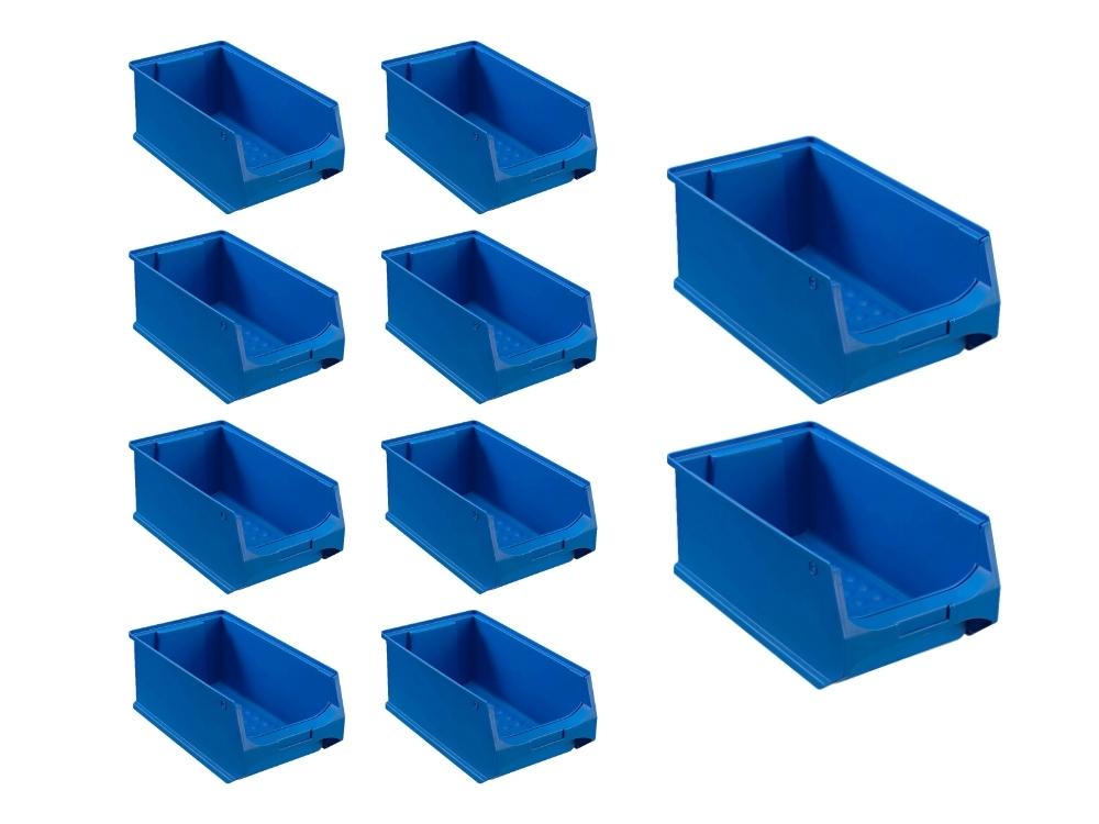 PROREGAL Value Pack 10x Blauwe Opbergdoos 4,0 HxBxD 15 x 20 x 35 cm 7,2 Liter Opbergcontainer