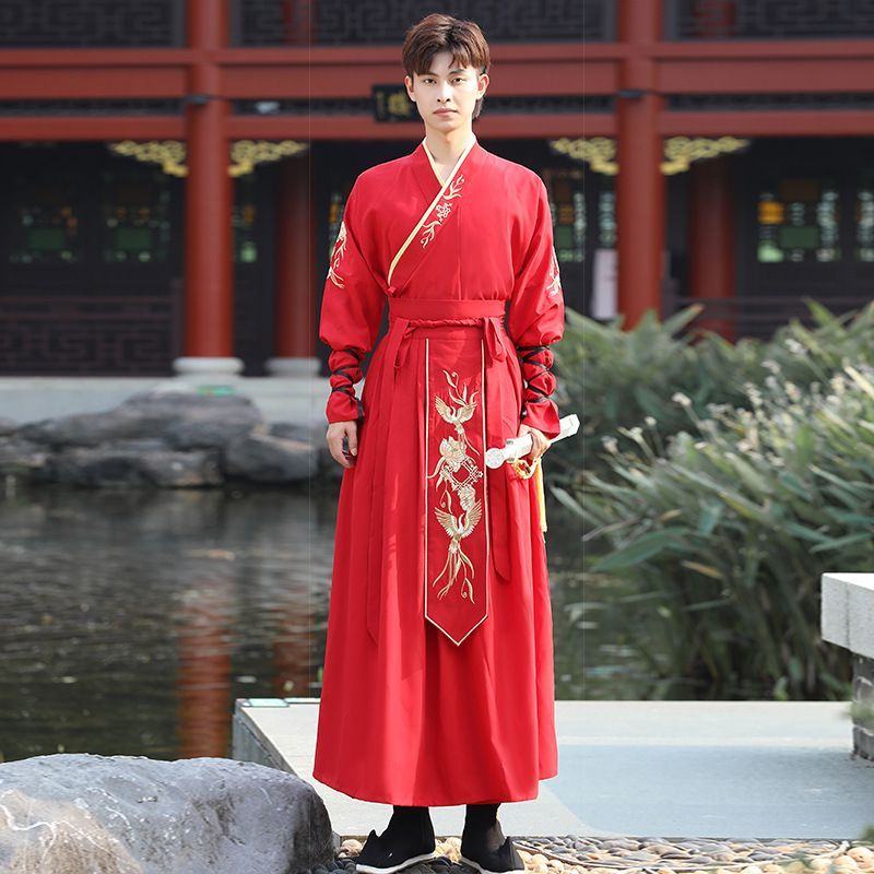 Tangier - Set: Geborduurde Hanfu-top + rok
