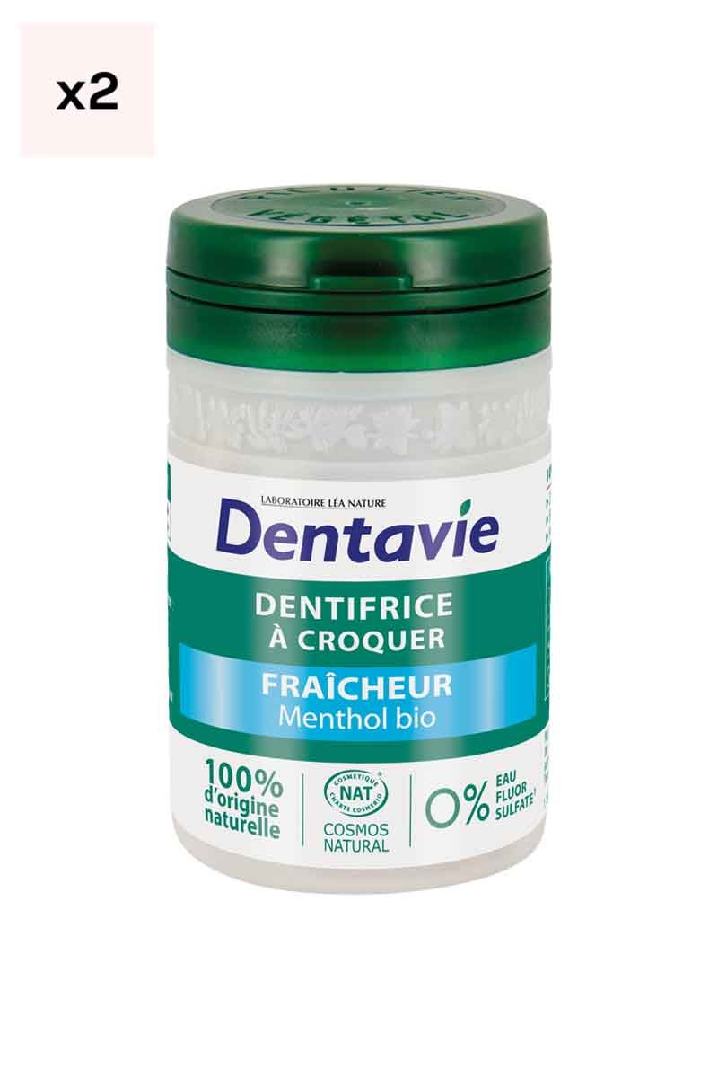 Dentifrices fraicheur à croquer - Menthol bio - 2 x 60 comprimés