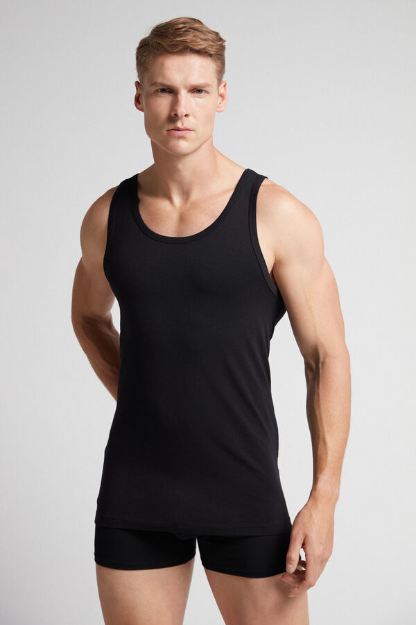 Camiseta sem mangas com gola redonda