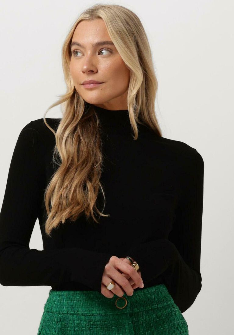 MINUS zwarte minus coltrui mslana roll knit pullover
