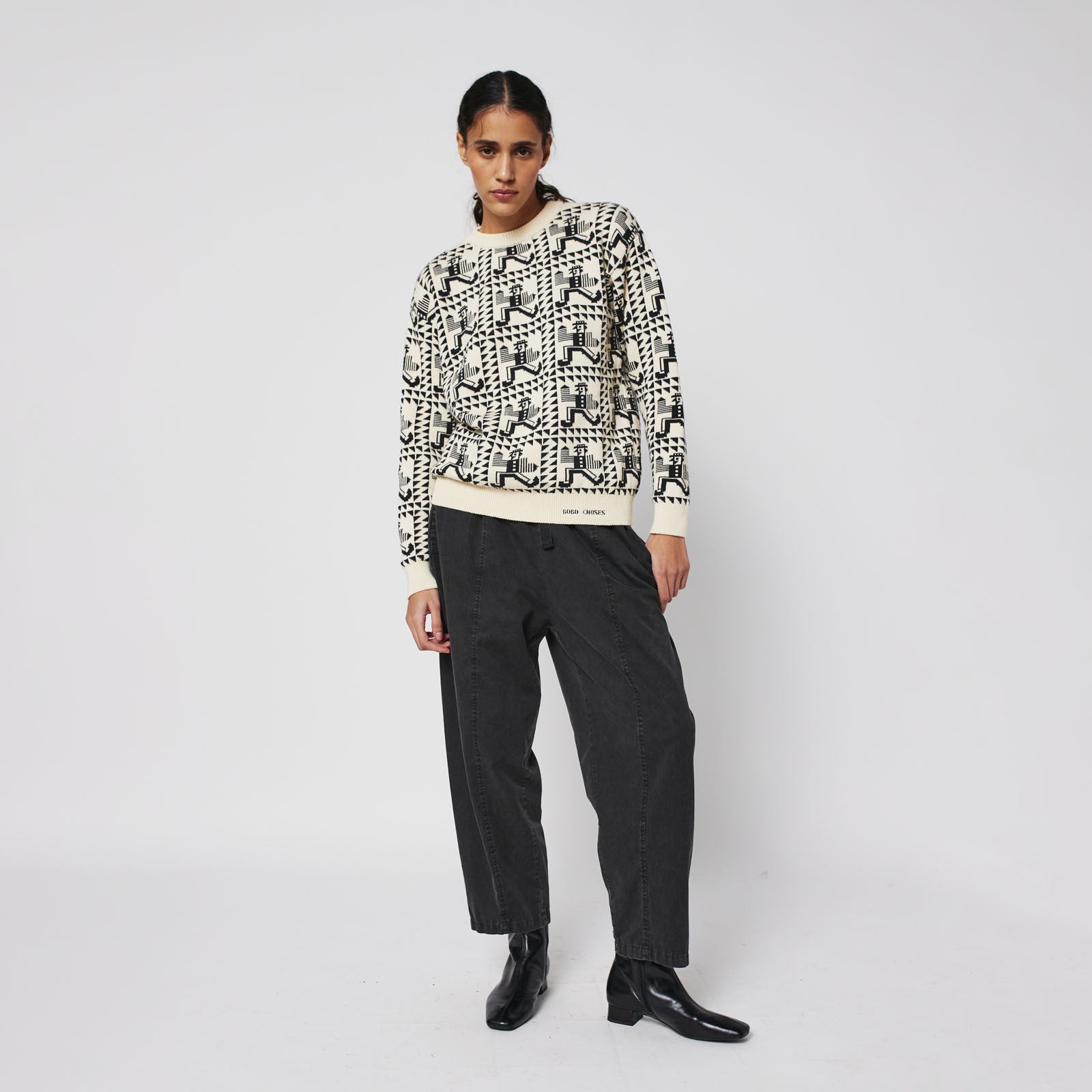 Adult Strickpullover Mr Pencil Jacquard Offwhite