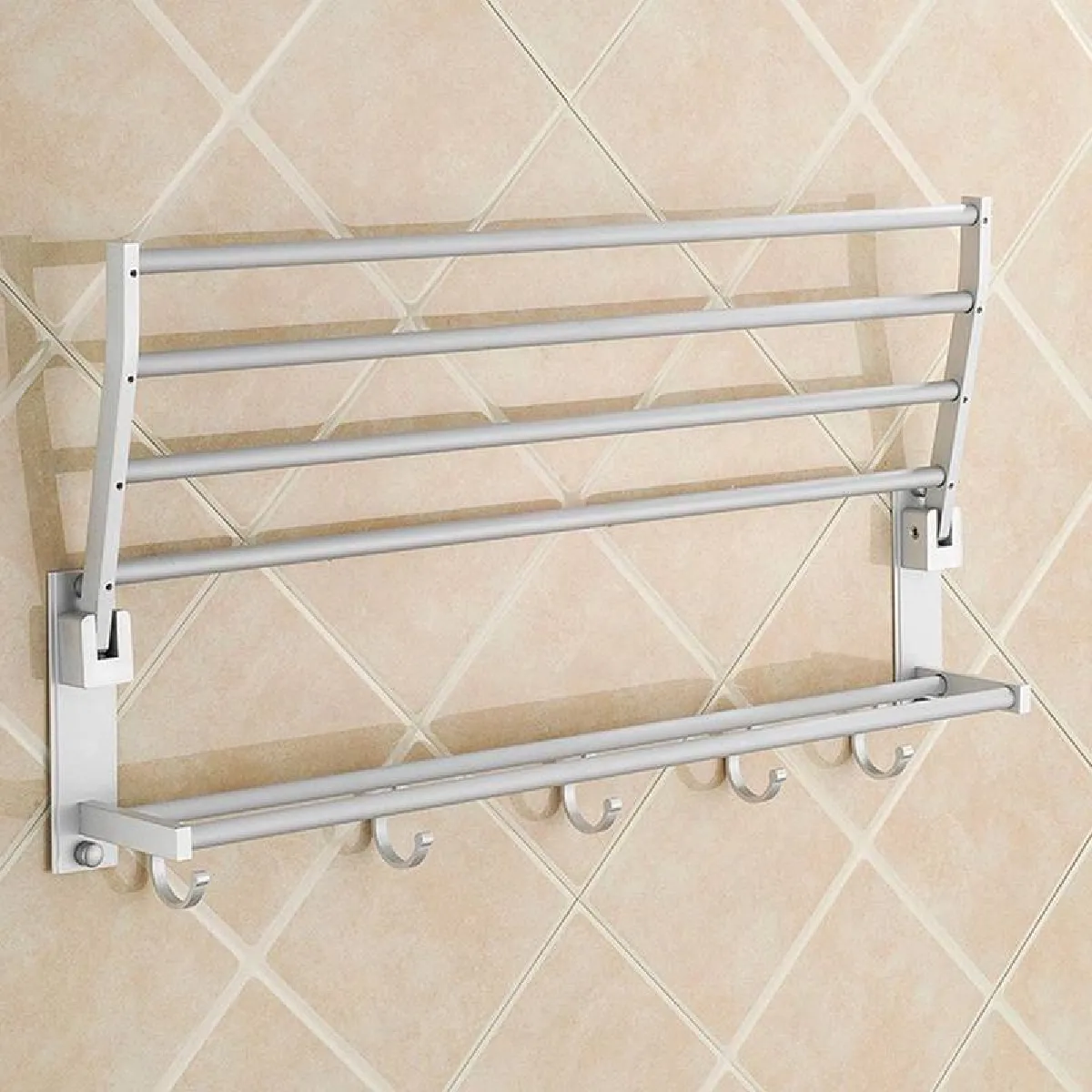 Universal Étagères de rangement pour serviettes de bain doubles murales