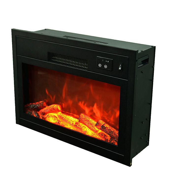 Insert à bois effet flamme GoodHome 1800W noir