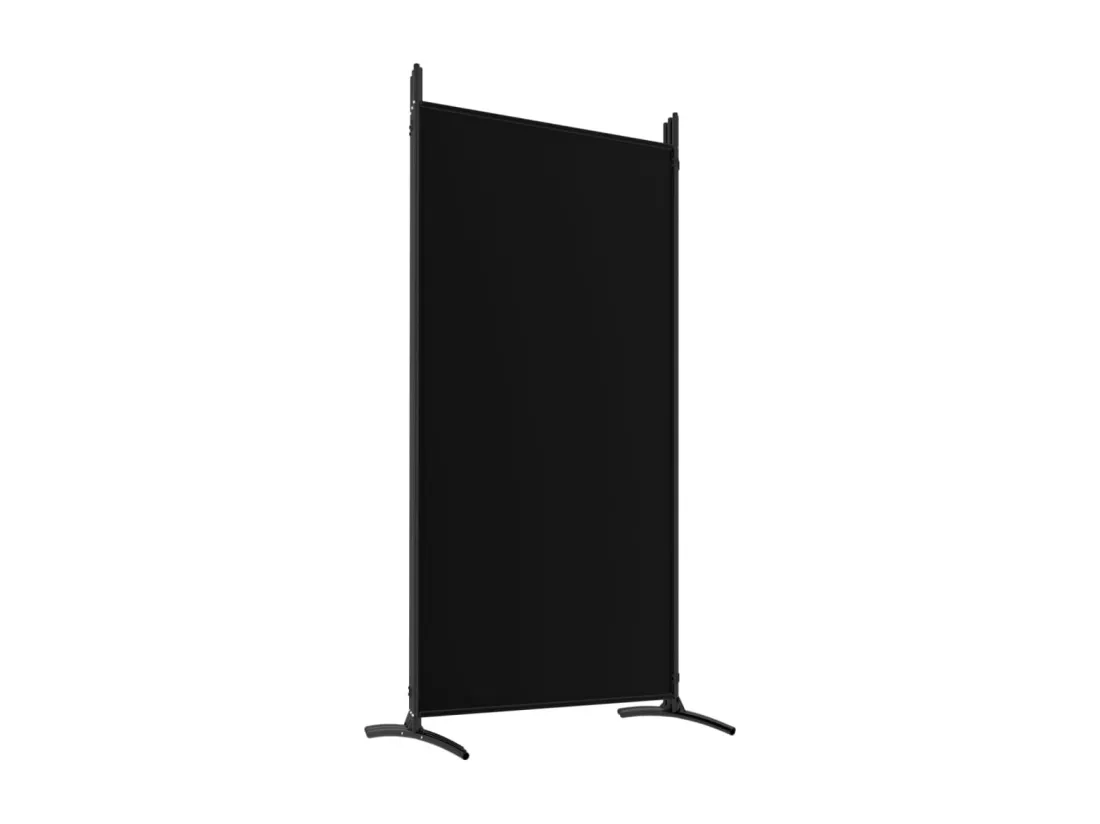 Cloison de séparation 5 panneaux Noir 433x180 cm Tissu