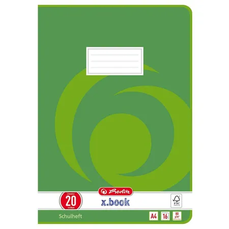 Herlitz Schulhefte DIN A4, 16 Blatt, Lineatur 20, 5 Stück
