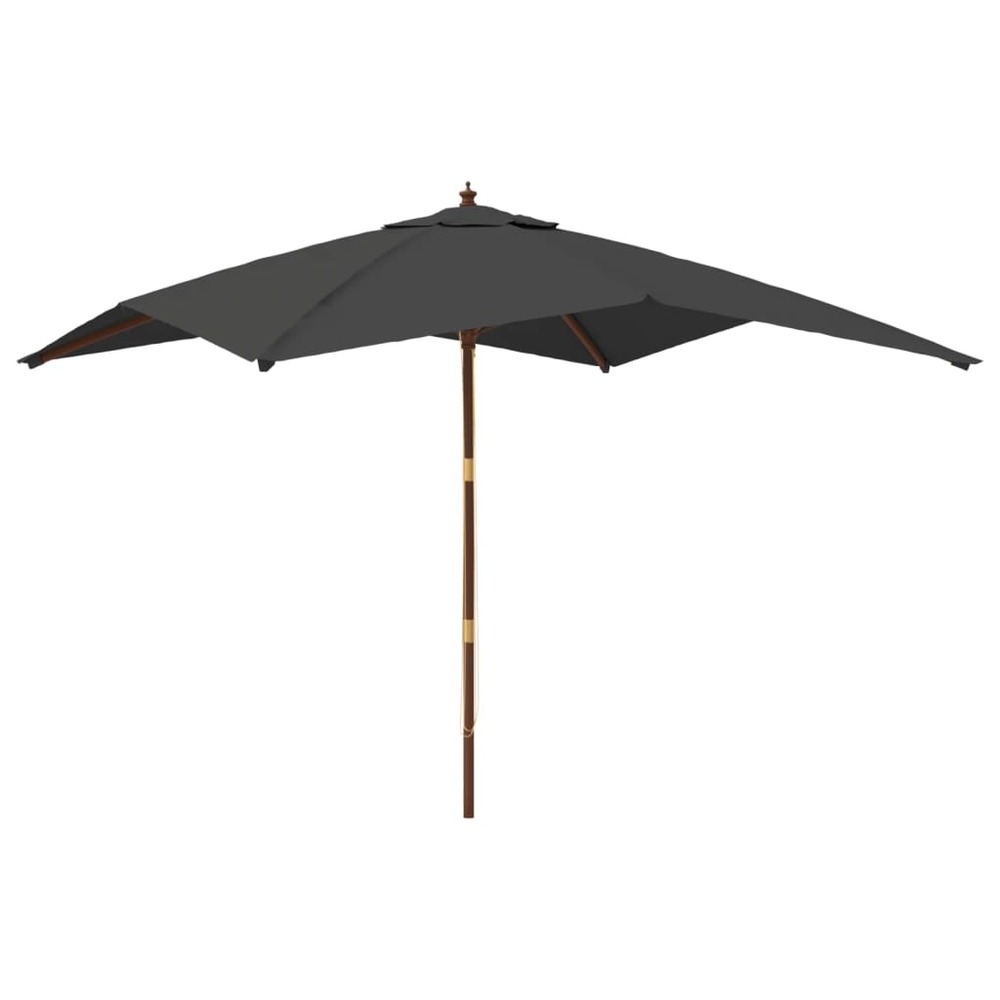 Parasol de jardin avec mât en bois 300 x 300 x 273 cm anthracite