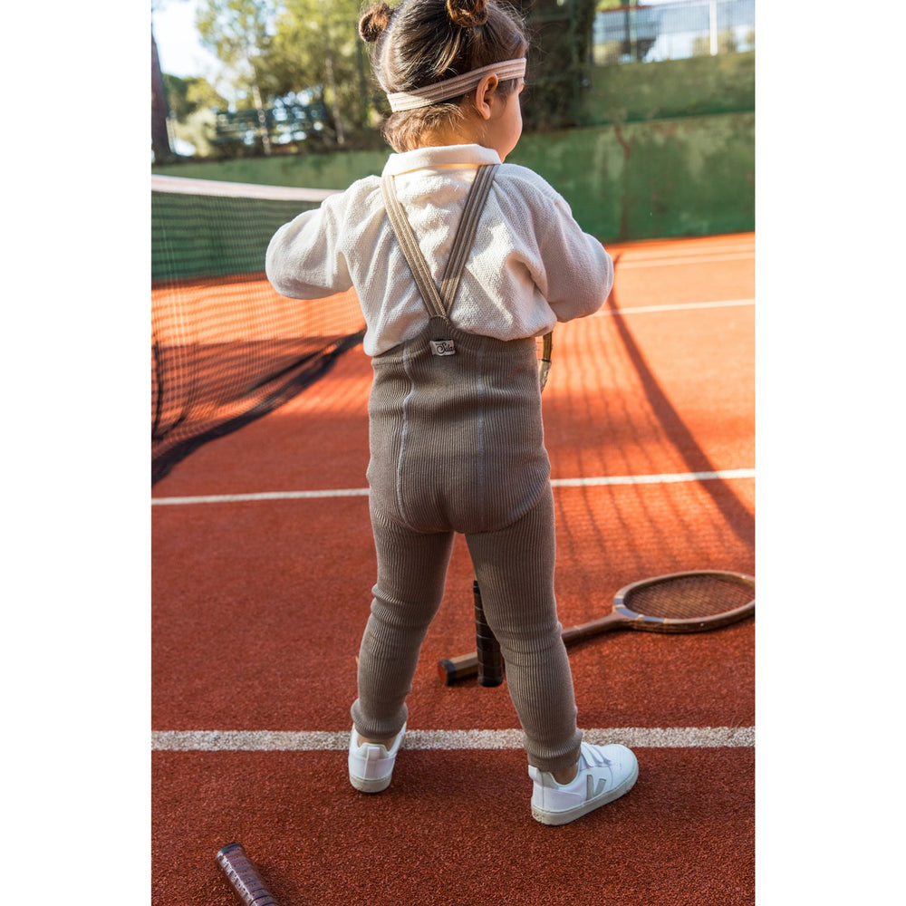 Køb Silly Silas Oyster Grey Striped Footless Tights