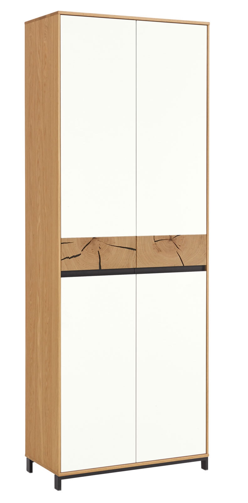MONDO Garderobenschrank CASTINO Eiche Bianco/ Lack weiß