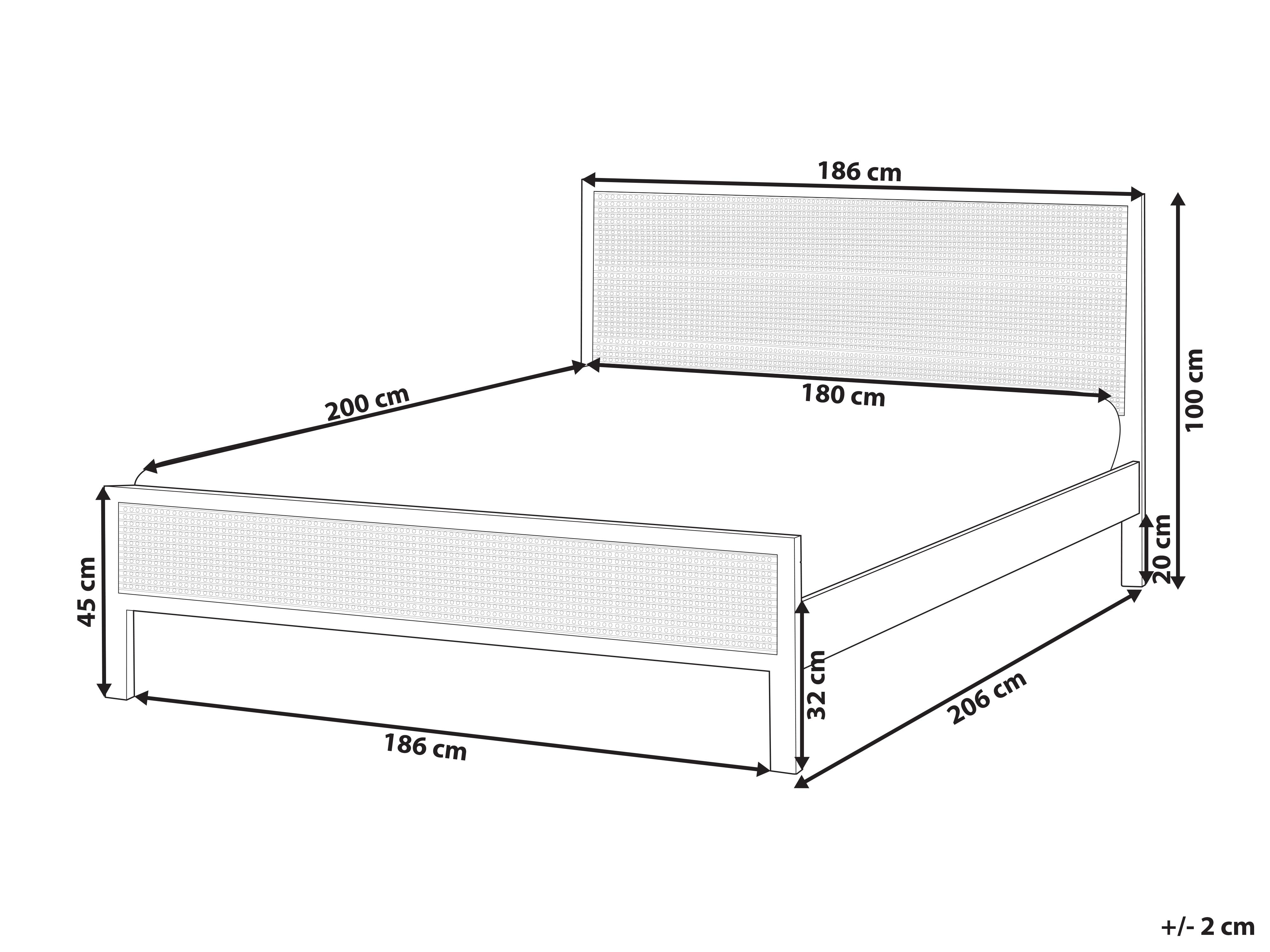 Bed Dennenhout SALERNAS 180 x 200 cm Lichtbruin