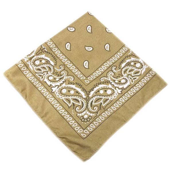 Bandana skjerf sjal snus klut paisley mønster beige
