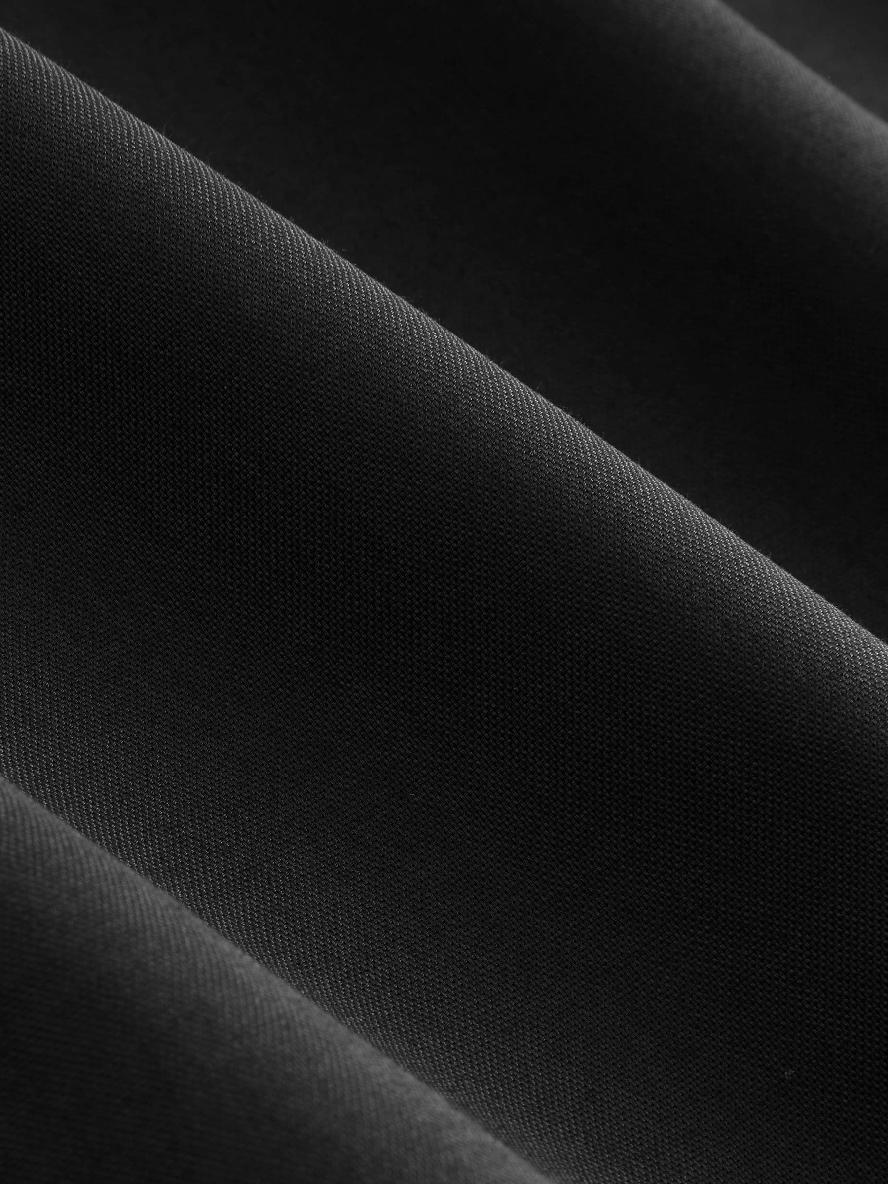 Zwart - Slim Fit - Gemakkelijk te strijken Oxford overhemd met doorlopende knopen