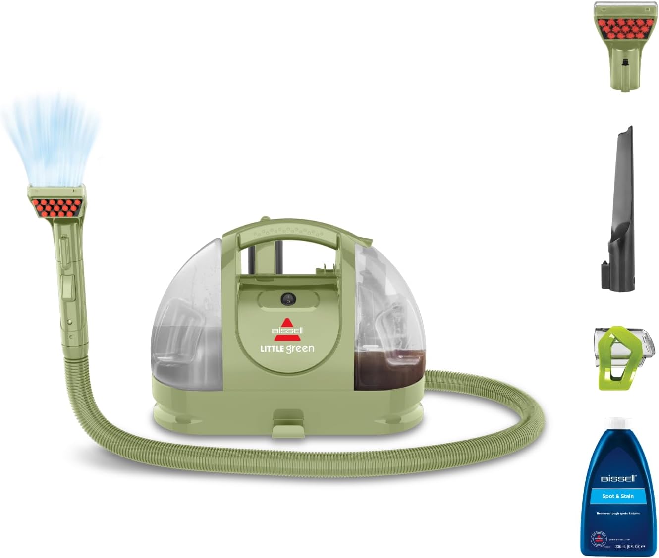 BISSELL Little Green, Polsterreiniger Gerät, Teppichreiniger für Alltägliche Flecken & Verschmutzungen, Waschsauger, Nasssauger für Teppiche, Polster, Auto & Mehr, Leistungsstarker 340W Motor, 4098N