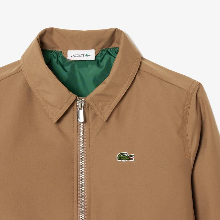 Veste zippée avec poches plaquées en taffetas Manteaux & Blousons - Marron - Lacoste - Garçon