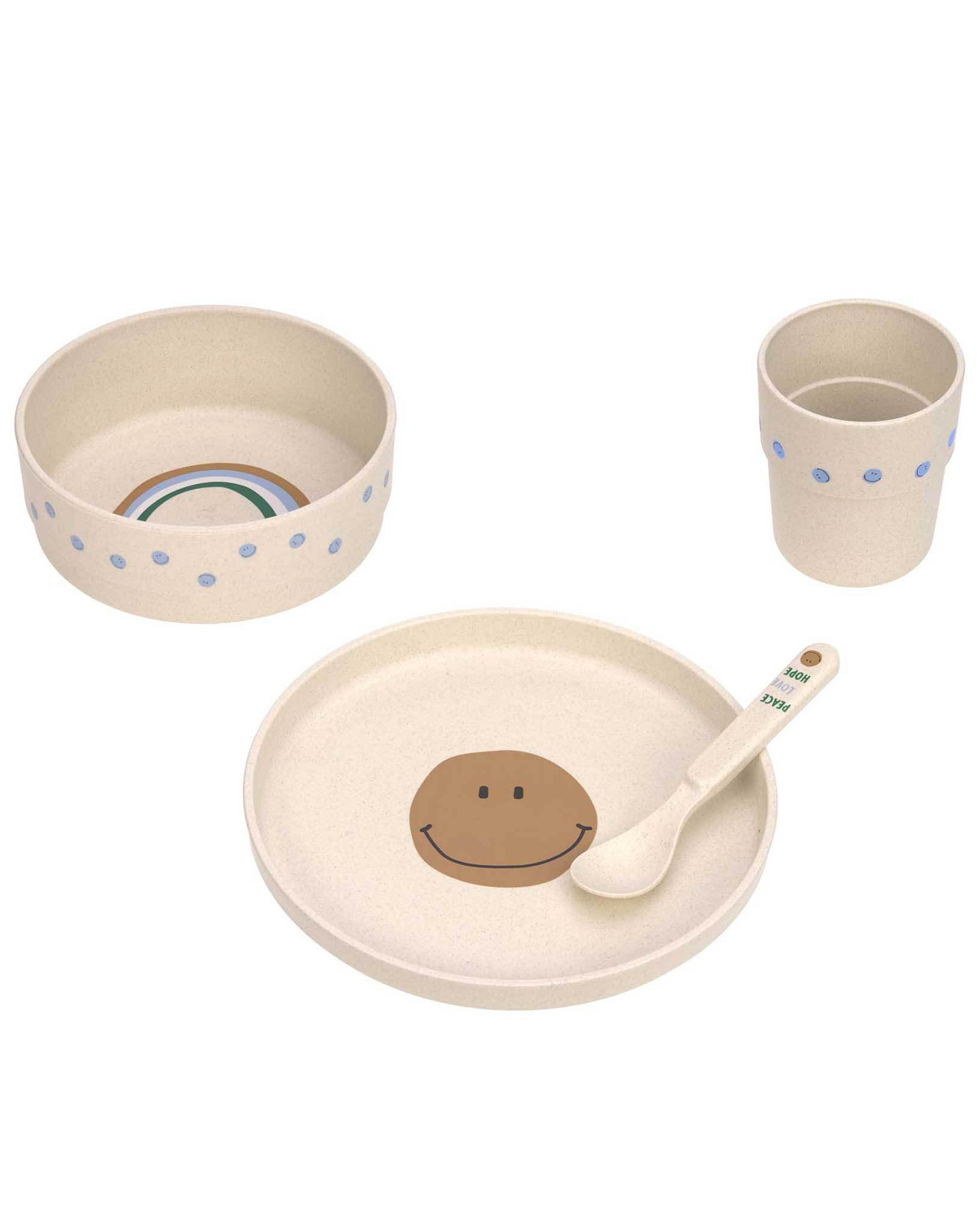 Geschirr-Set HAPPY RASCALS SMILE 4-teilig in sky blue