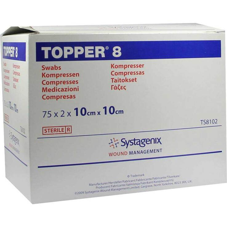 Topper 8 Kompresse steril 10x10 cm, 75X2 St