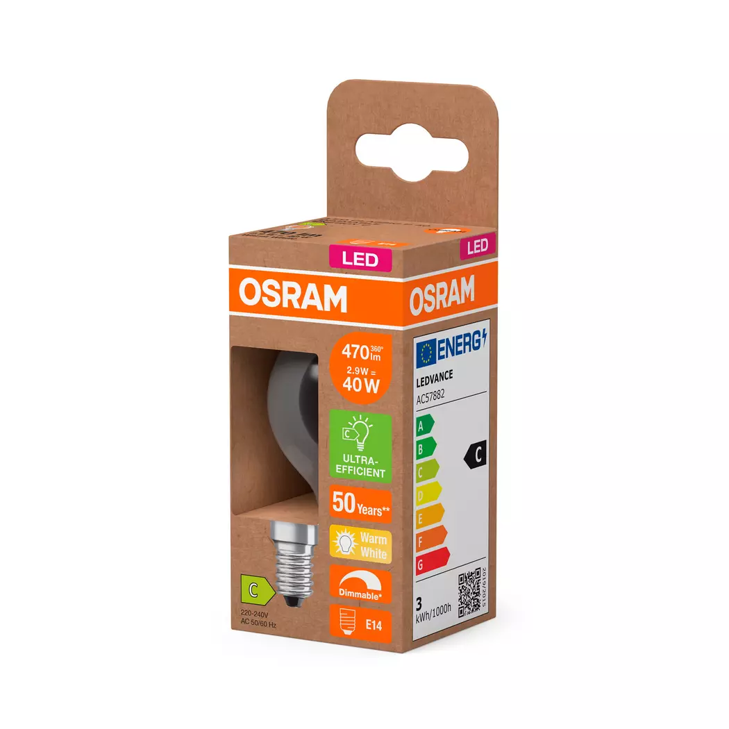 LED-Tropfen E14/2,9 Watt/Energie C