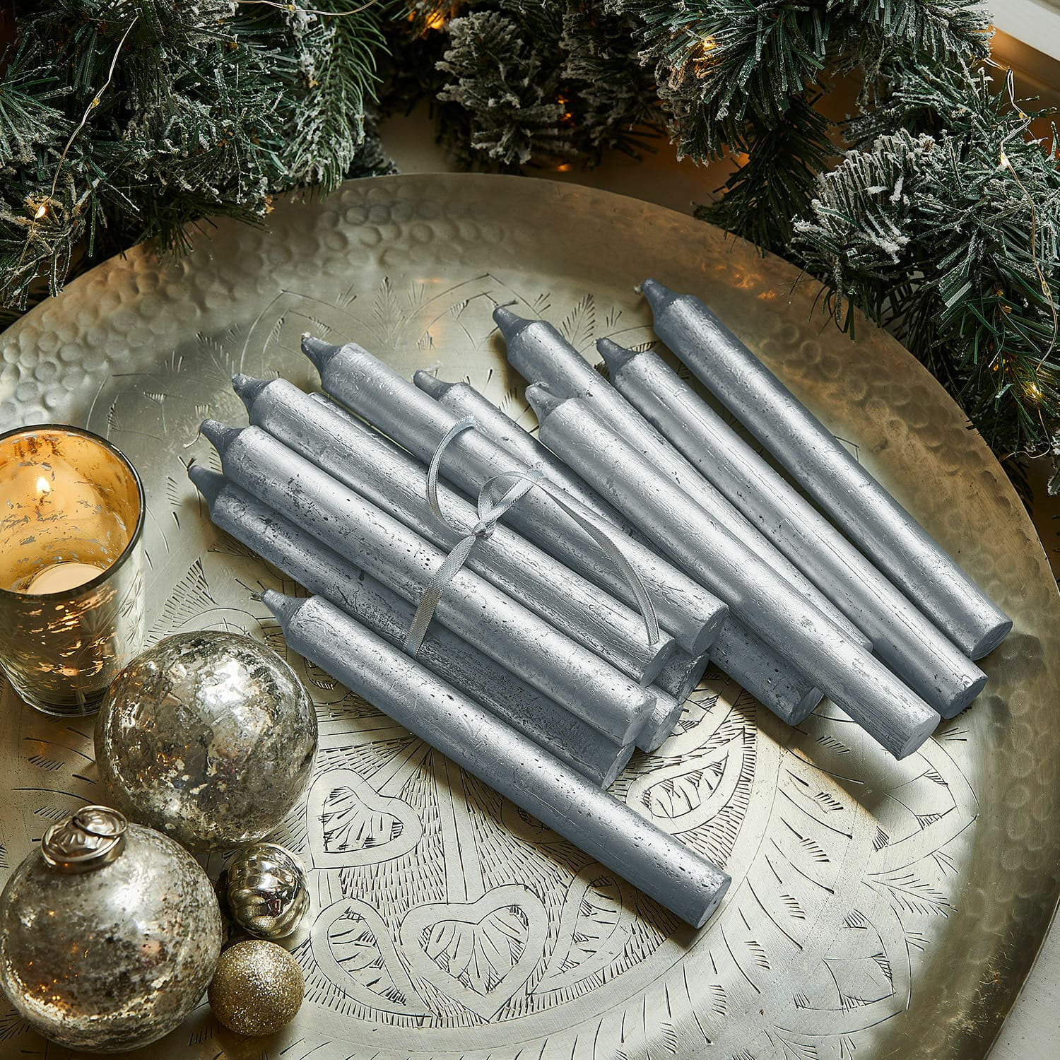 Kerze 20er Set Lysarion silber