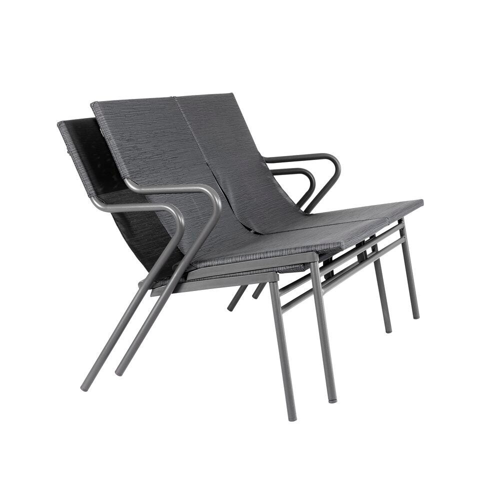 Bank mit niedriger Sitzfläche und hohem Komfort Vence Batyline® Duo Grau Obsidian