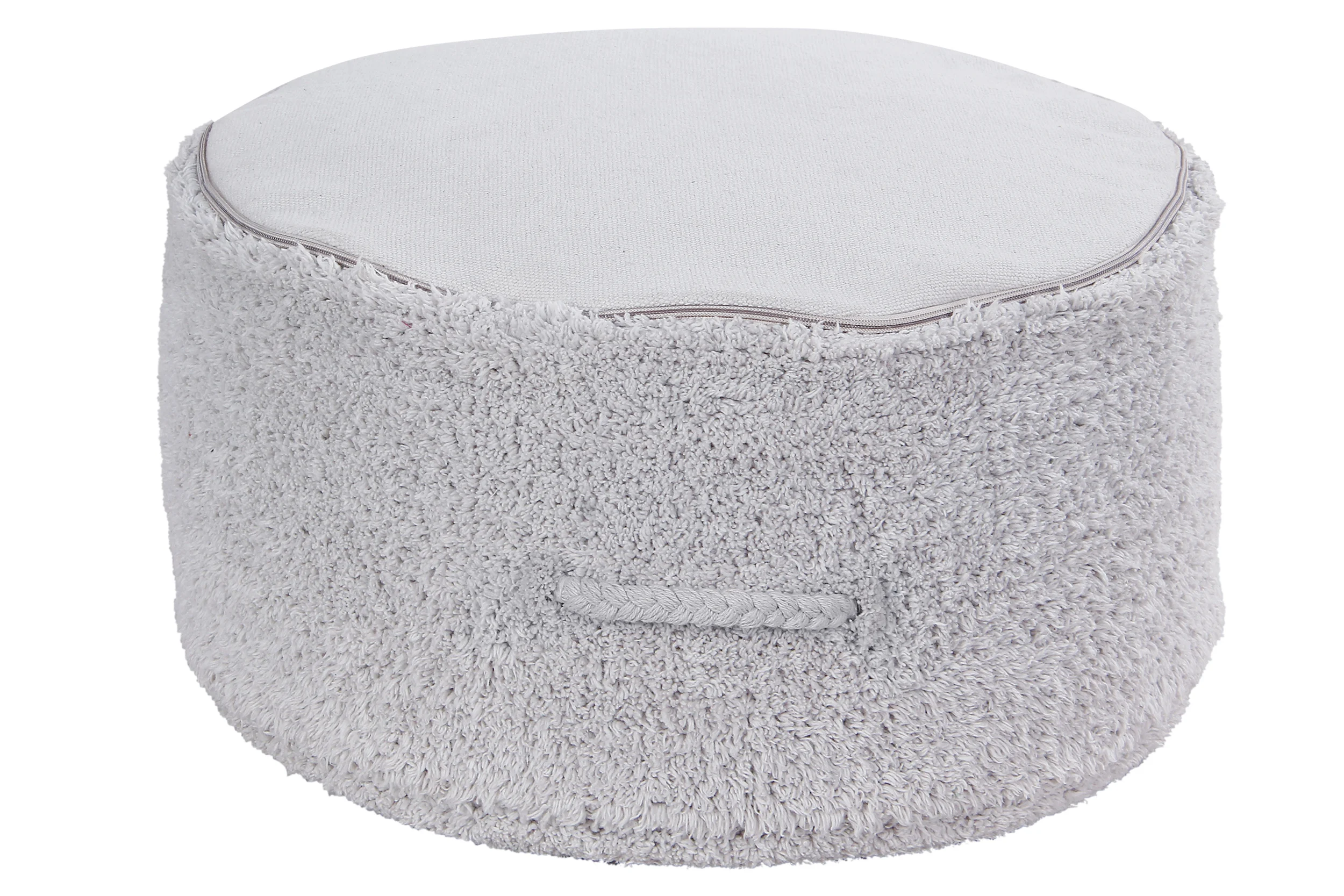 CHILL - Pouf rond couvert en coton | Gris