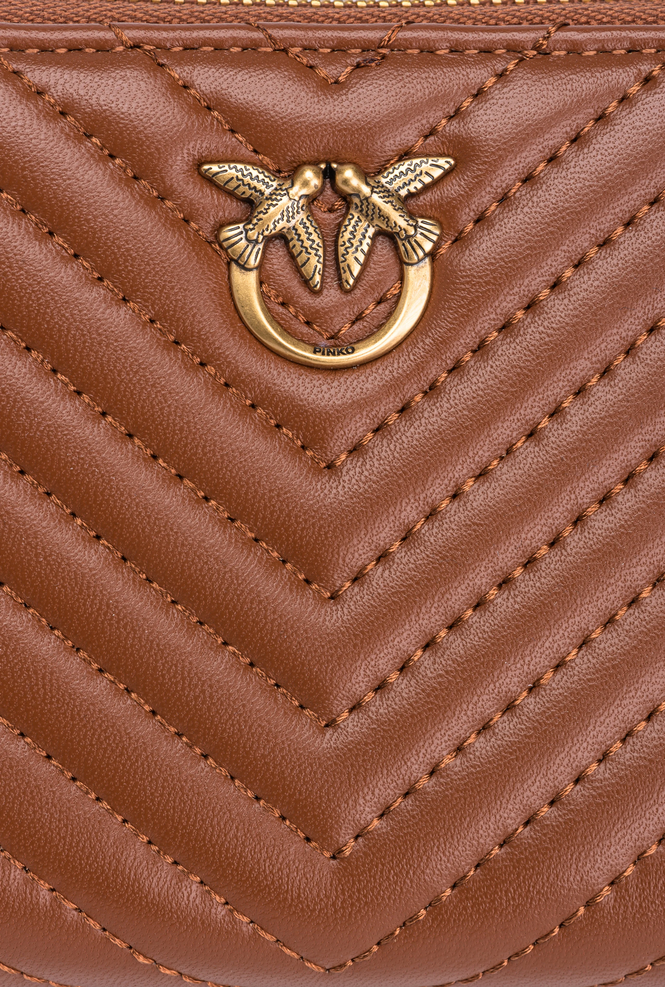 CARRÉ - Portefeuille carré à contour zippé | Marron
