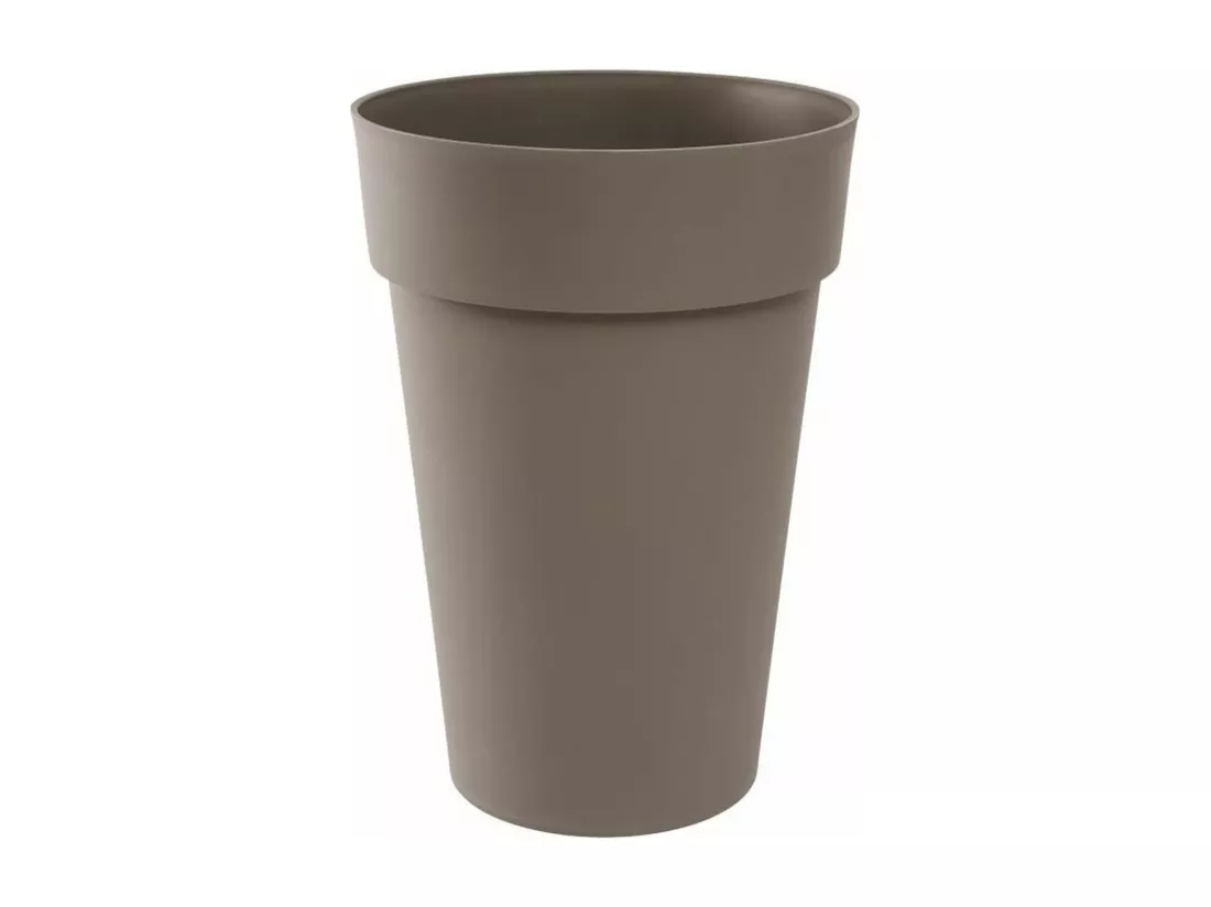 Pot de fleur rond Toscane Ø 46 x H.65 cm - Taupe - Eda