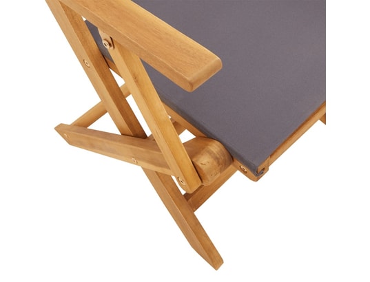 VIDAXL - Chaise pliante Chaises de jardin pliantes lot de 4 tissu et bois massif