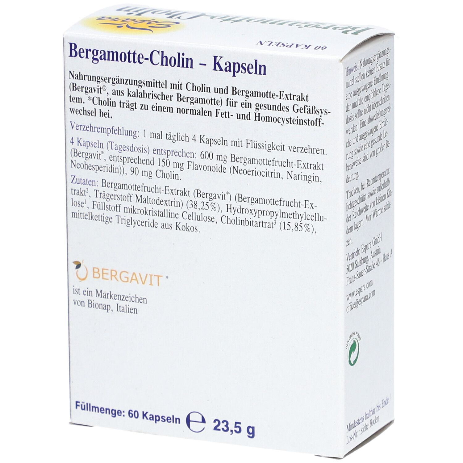 Espara Bergamotte-Cholin Kapseln