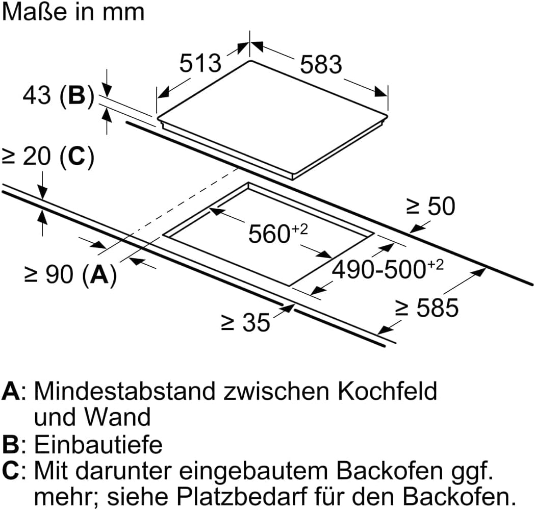Bosch HND671FH61 Set Einbauherd HET278BB0 Schwarz + Glaskeramikkochfeld NKN64RGA2E herdgebunden