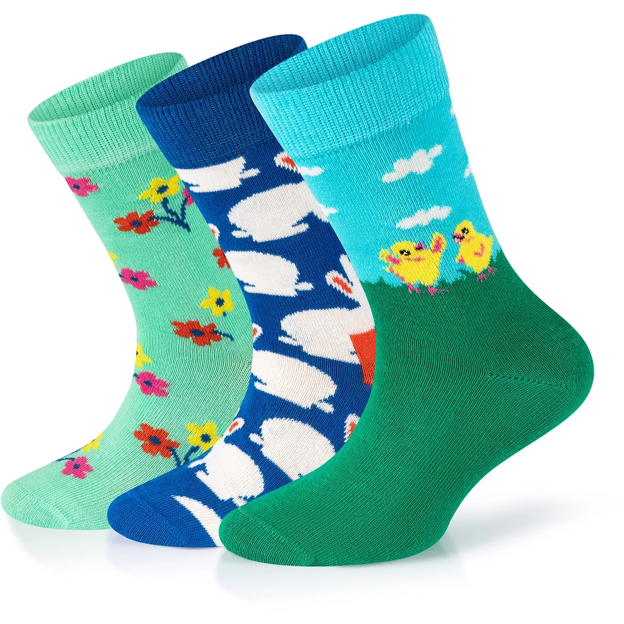 Happy Socks Socken 3-Pack Kids Eastern Chicken-Bunny-Bouquet multi_coloured