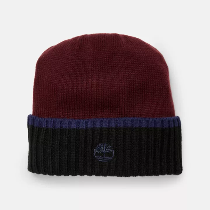 Coffret cadeau bonnet et gants unisexe en bordeaux