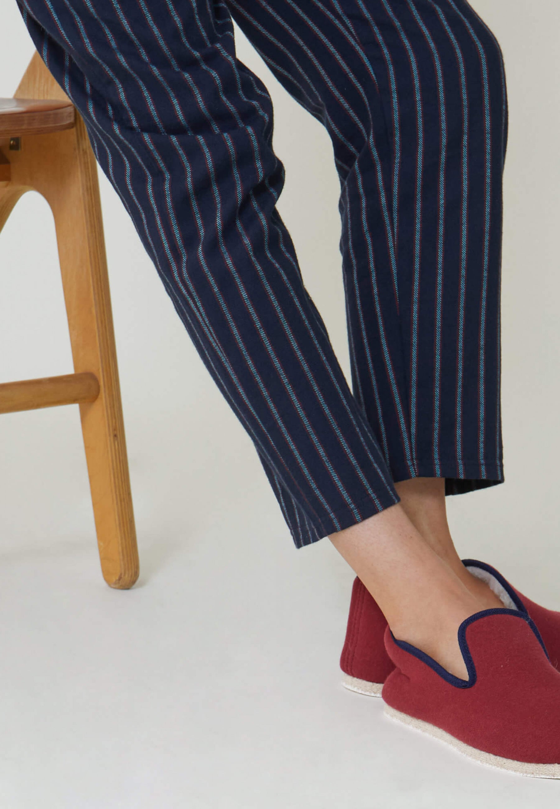 Chaussons d'intérieur en laine-Charentaises Rouge Flamboyant