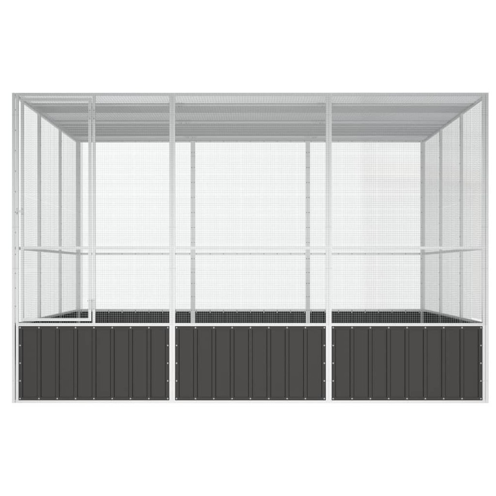Cage à oiseaux anthracite 302,5x324,5x211,5 cm acier galvanisé