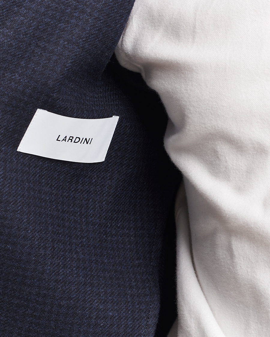 Lardini Checked Wool Blazer Navy