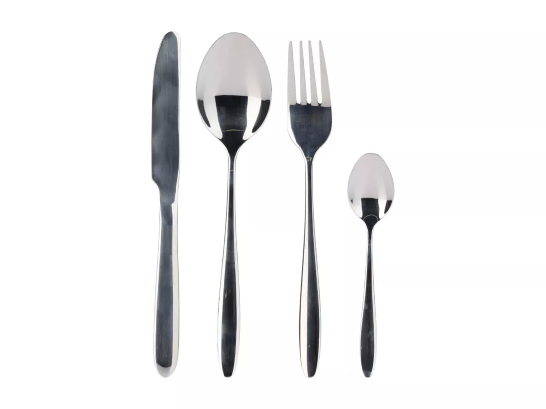 Well Home Coffret de 24 couverts en acier inoxydable avec revêtement argenté