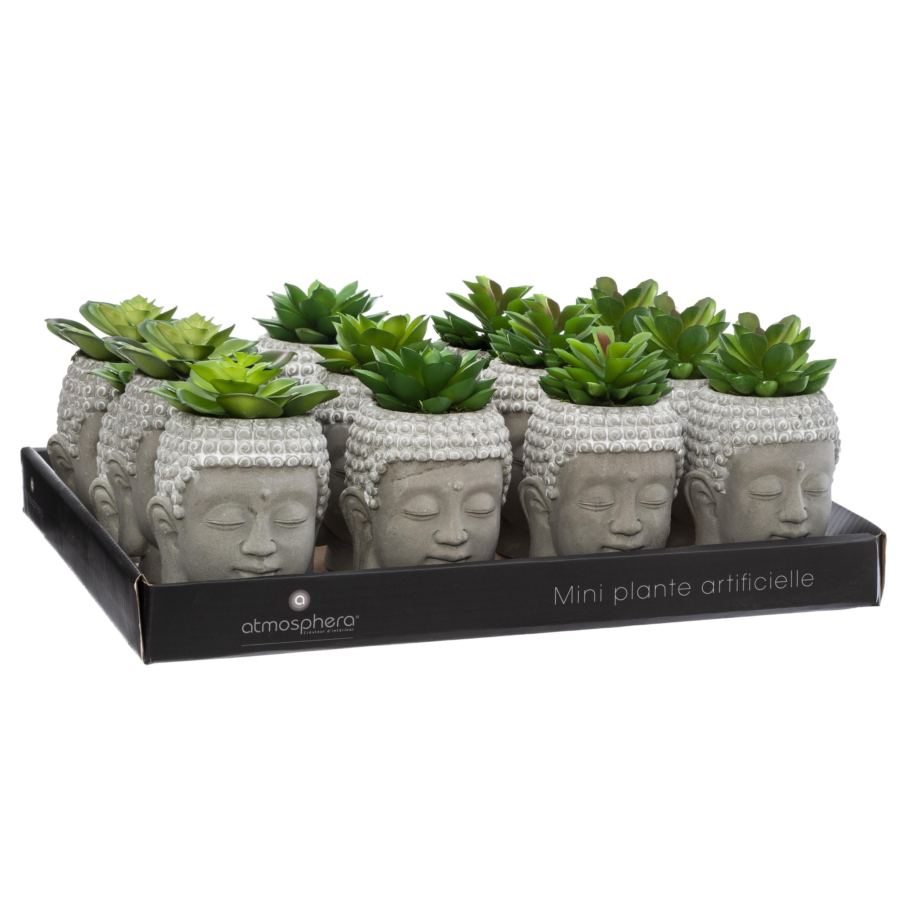 PLANTE ARTIFICIELLE BOUDDHA CIMENT H.9CM