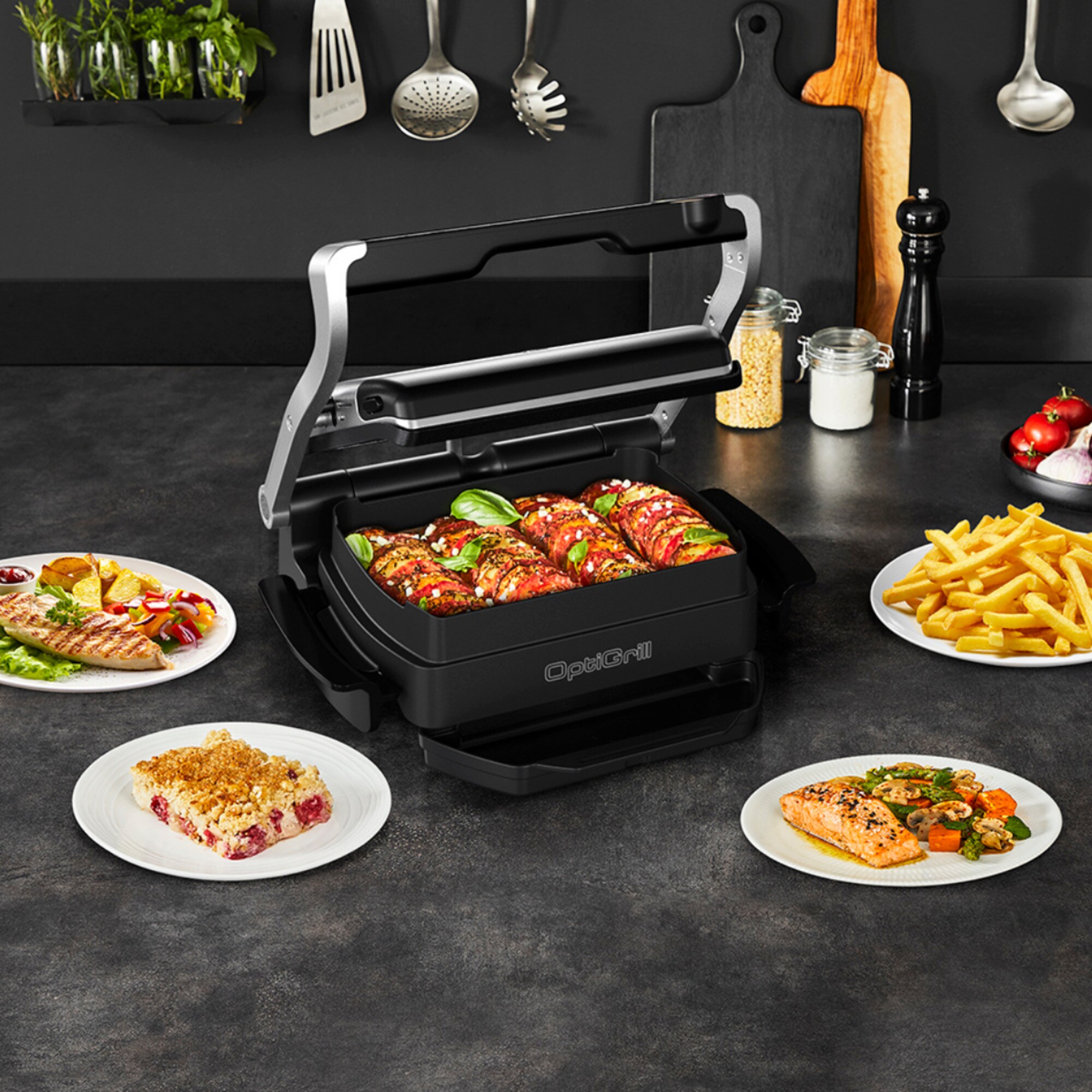 Tefal Kontaktgrill OptiGrill+ Snacking & Baking GC714D