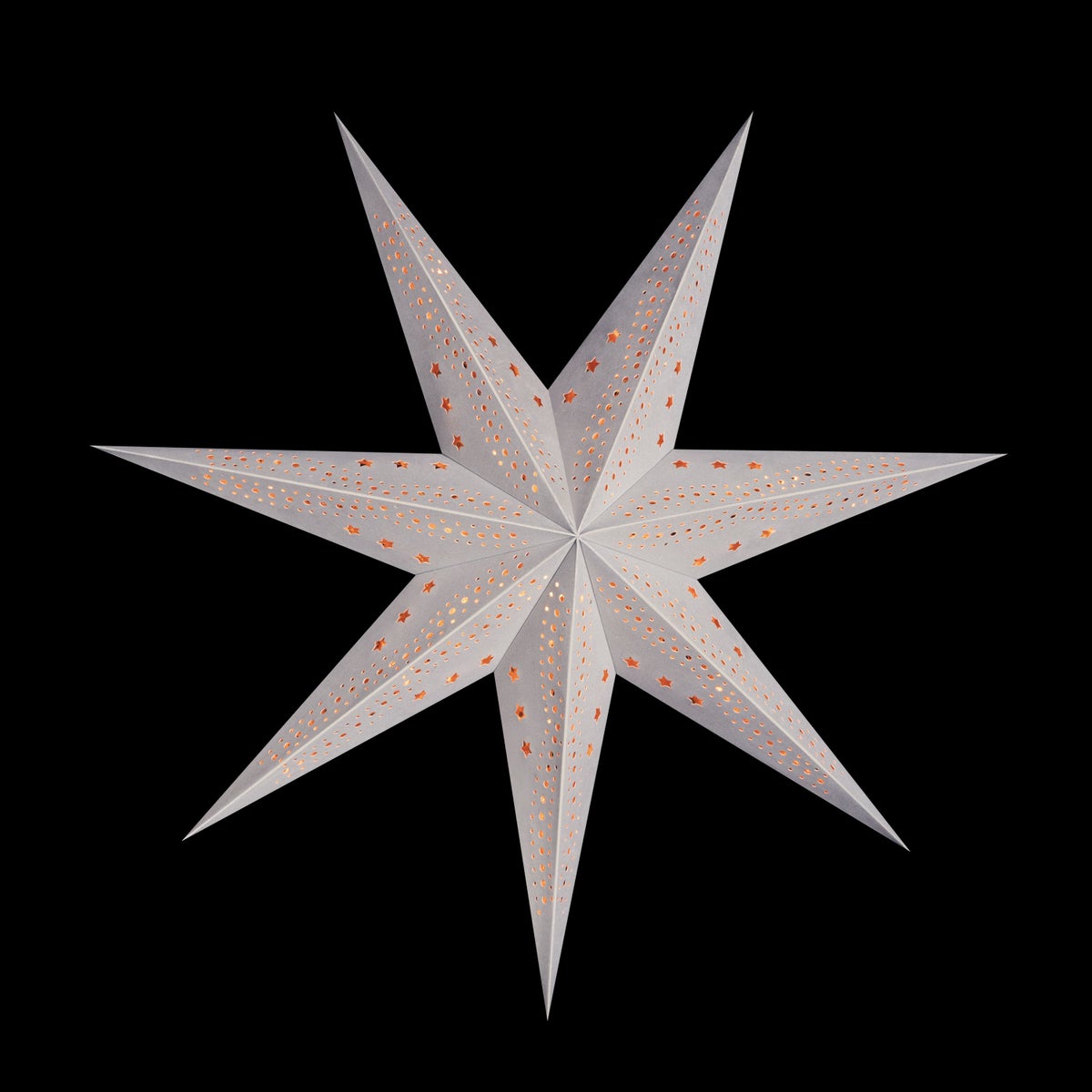 Sterntaler Decoratieve Ster | Papieren Kerstster | Fluweel | Gevouwen Ster | 75cm | Binnen | Gloeilamp | Stekker