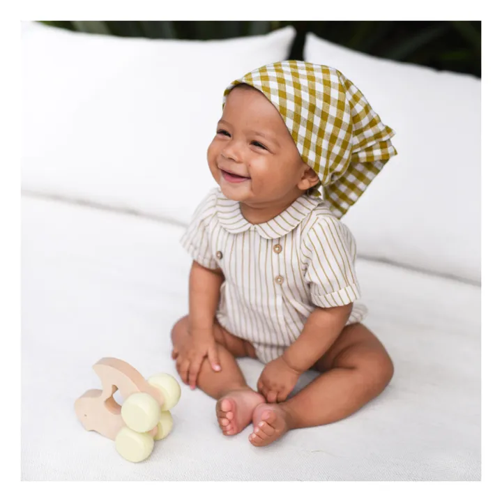 Lililotte Barboteuse Jacques Rayée | Ecru
