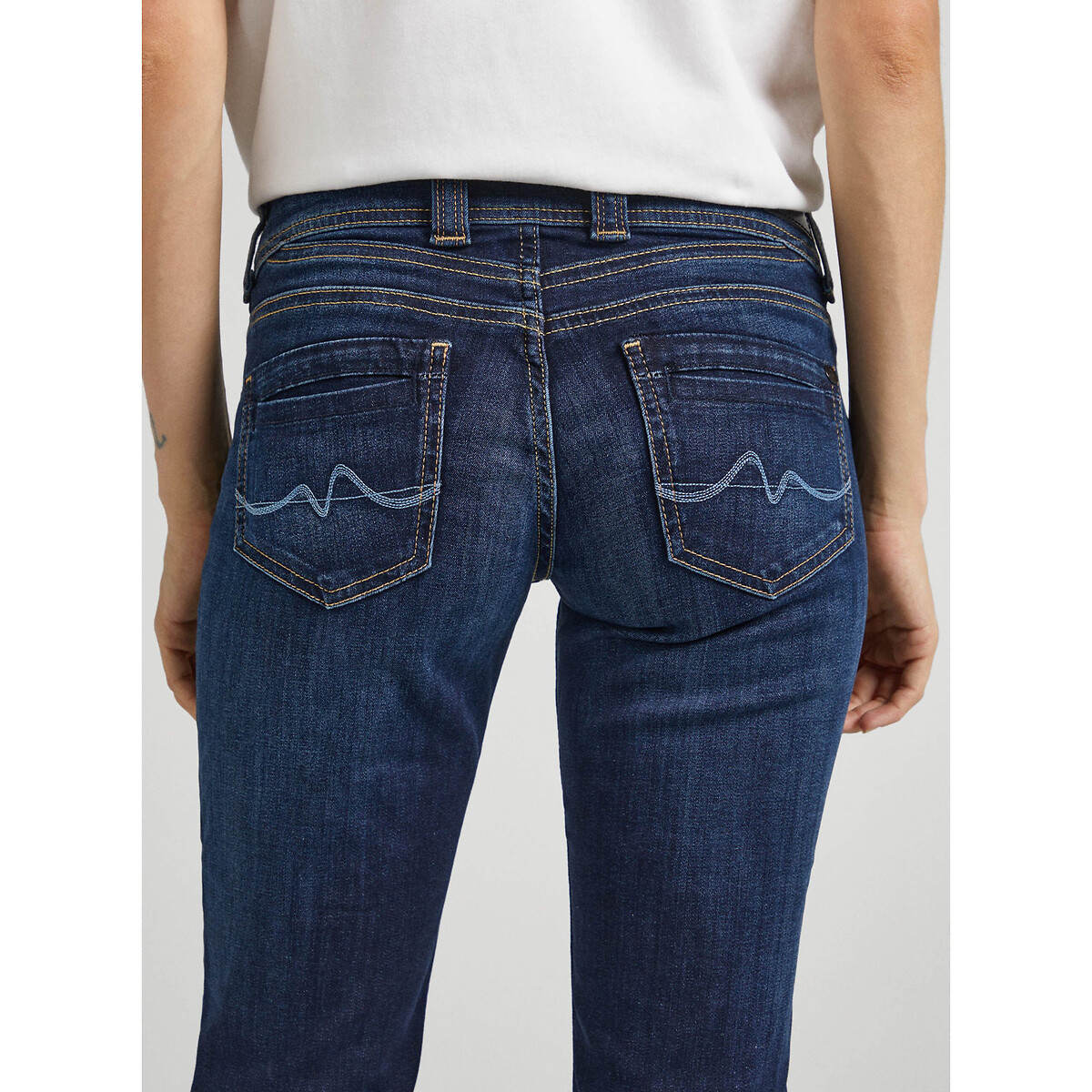 PEPE JEANS<br>Calça jeans slim de tamanho padrão com botões duplos Genna