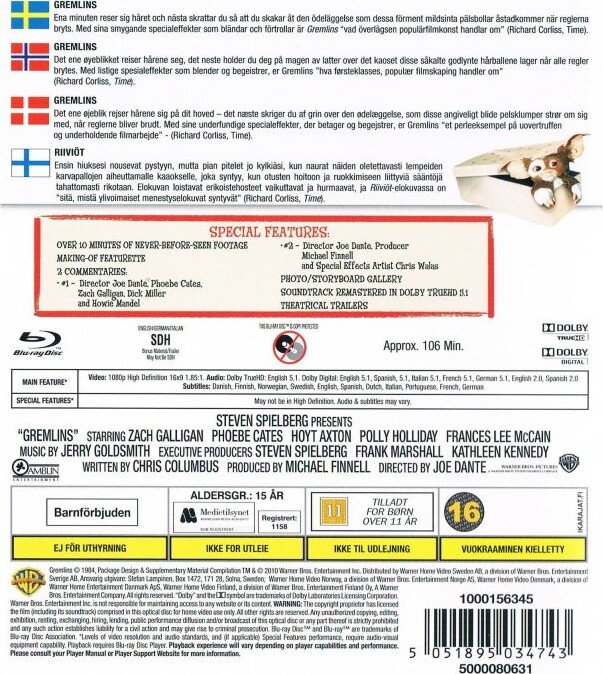 Gremlins 1 - Blu-Ray