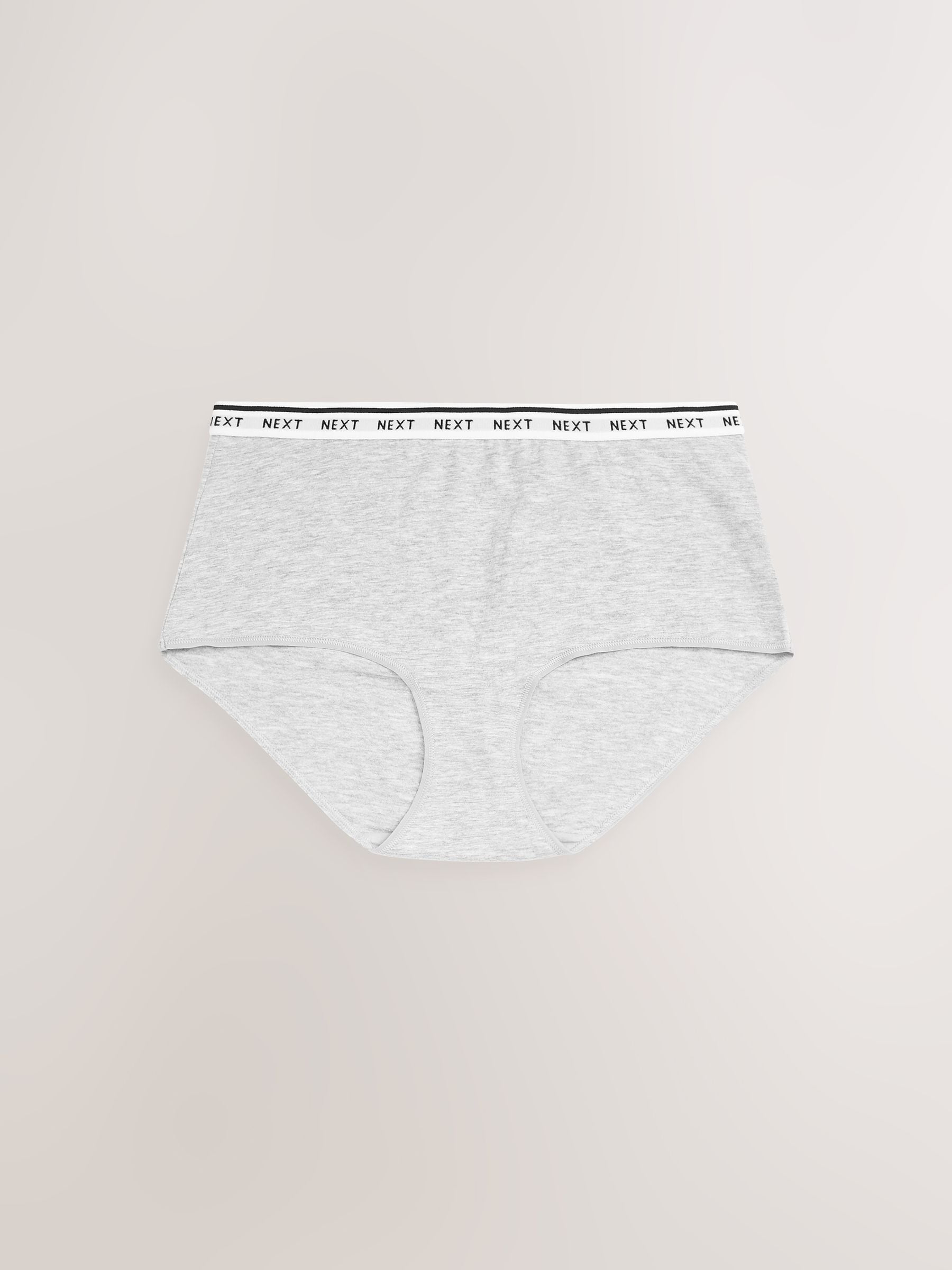 Wit/zwart/grijs - 4 Katoenen slipjes met logotailleband