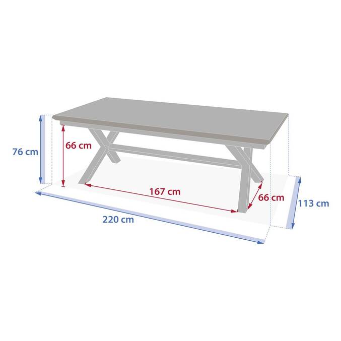 Table de jardin extensible AXIOME Lin & Argile