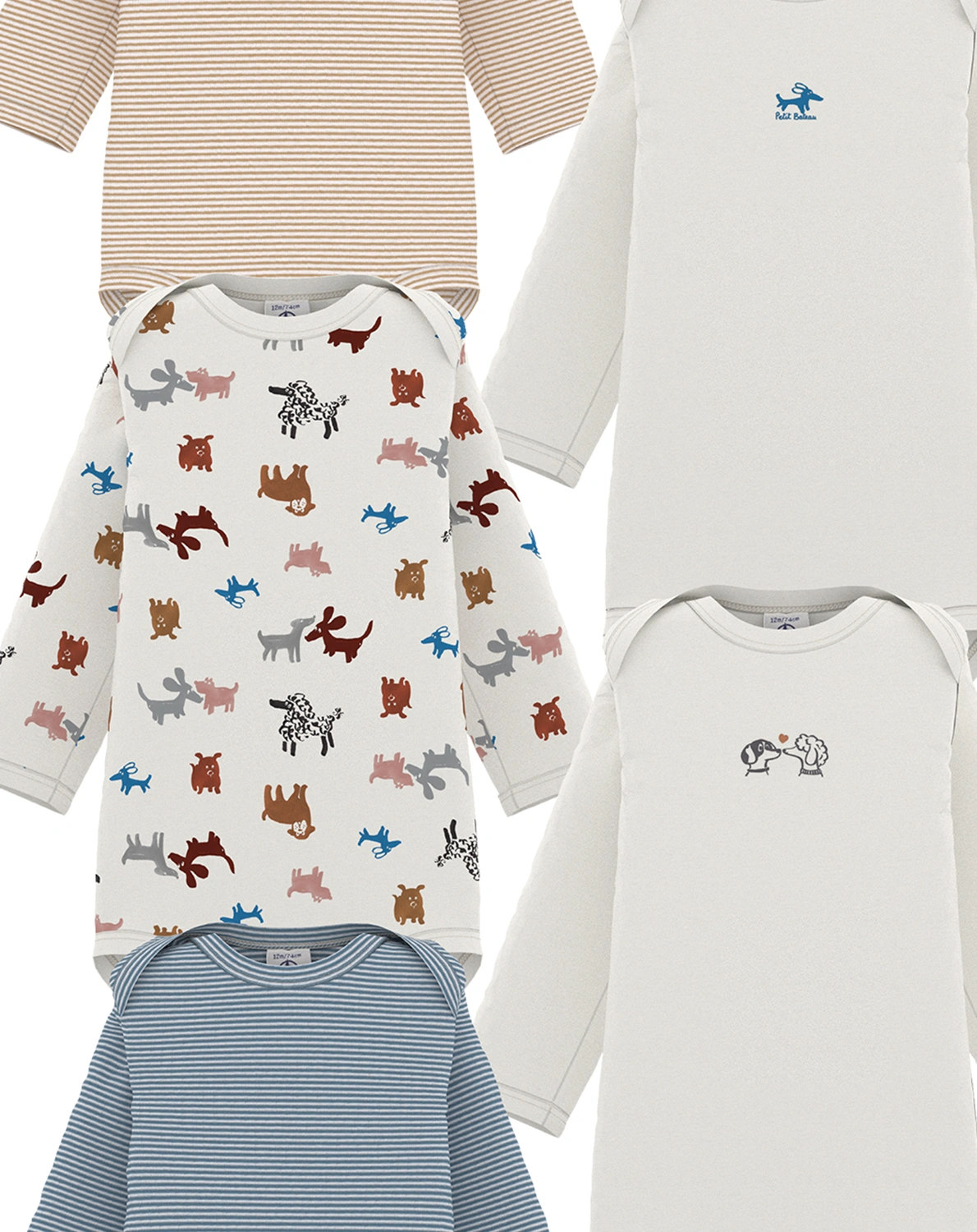 Langarm-Body DOG 5er Pack in bunt