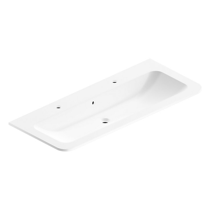 Plan simple vasque à encastrer résine blanc brillant Alba 121 cm