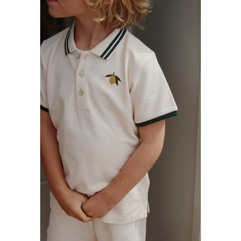 Køb Konges Sløjd Antique White Florian Polo T-Shirt GOTS