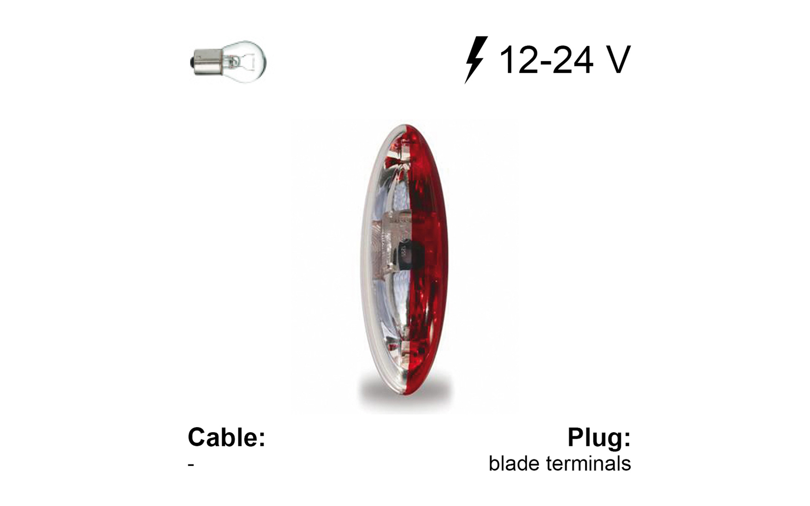 Jokon SPL 2010 Umrissleuchte rot weiß 12 bis 24 V Kabelöffnung oben Leuchtboden weiß